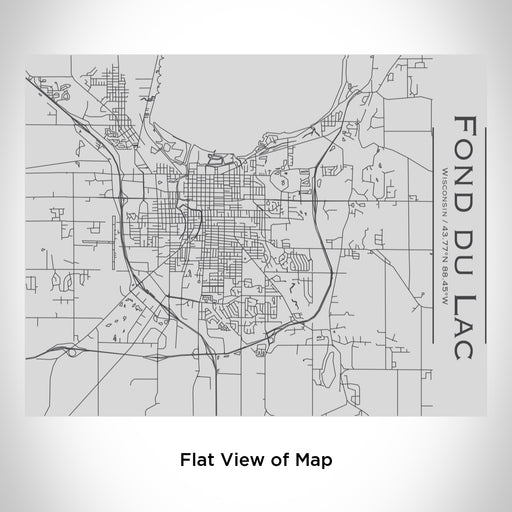 Rendered View of Fond du Lac Wisconsin Map Engraving on 20oz Stainless Steel Insulated Bottle with Bamboo Top