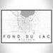 Fond du Lac Wisconsin Map Print Landscape Orientation in Classic Style With Shaded Background