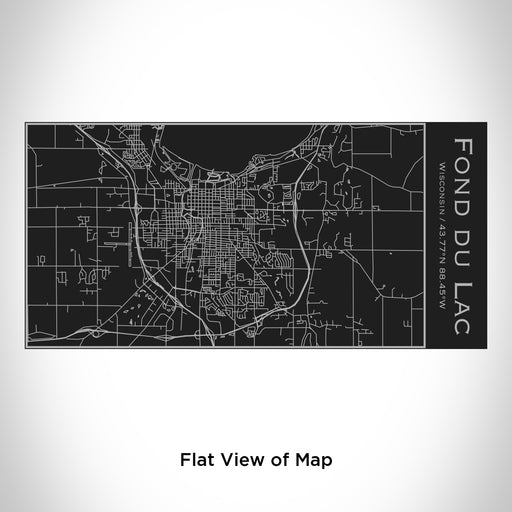 Rendered View of Fond du Lac Wisconsin Map Engraving on 17oz Stainless Steel Insulated Cola Bottle in Black