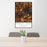 24x36 Forest Lake Minnesota Map Print Portrait Orientation in Ember Style Behind 2 Chairs Table and Potted Plant