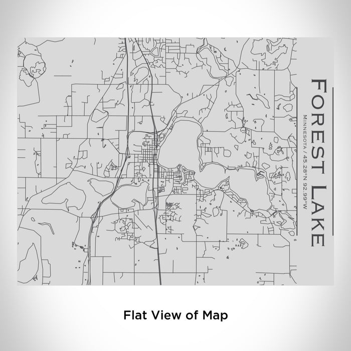 Rendered View of Forest Lake Minnesota Map Engraving on 20oz Stainless Steel Insulated Bottle with Bamboo Top