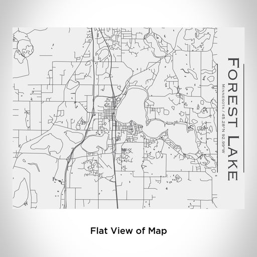 Rendered View of Forest Lake Minnesota Map Engraving on 20oz Stainless Steel Insulated Bottle with Bamboo Top in White