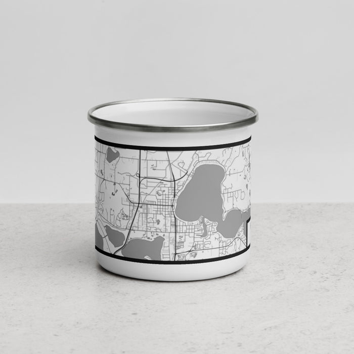 Front View Custom Forest Lake Minnesota Map Enamel Mug in Classic