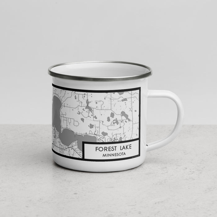 Right View Custom Forest Lake Minnesota Map Enamel Mug in Classic