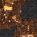 Forest Lake Minnesota Map Print in Ember Style Zoomed In Close Up Showing Details