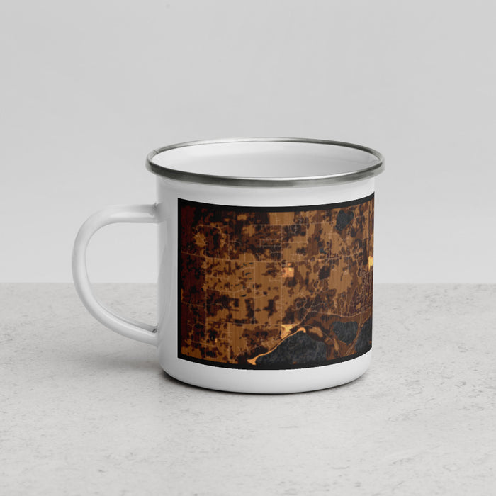 Left View Custom Forest Lake Minnesota Map Enamel Mug in Ember