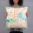 Person holding 18x18 Custom Forest Lake Minnesota Map Throw Pillow in Watercolor