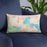 Custom Forest Lake Minnesota Map Throw Pillow in Watercolor on Blue Colored Chair