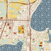 Forest Lake Minnesota Map Print in Woodblock Style Zoomed In Close Up Showing Details