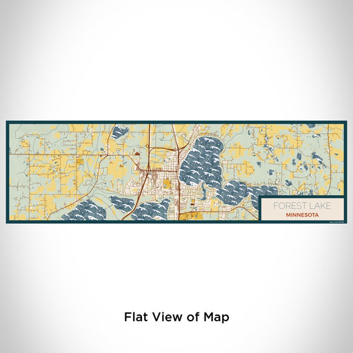 Flat View of Map Custom Forest Lake Minnesota Map Enamel Mug in Woodblock