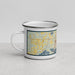 Left View Custom Forest Lake Minnesota Map Enamel Mug in Woodblock