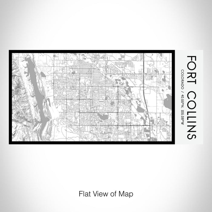Rendered View of Fort Collins Colorado Map on 17oz Stainless Steel Insulated Bottle with printed classic style map