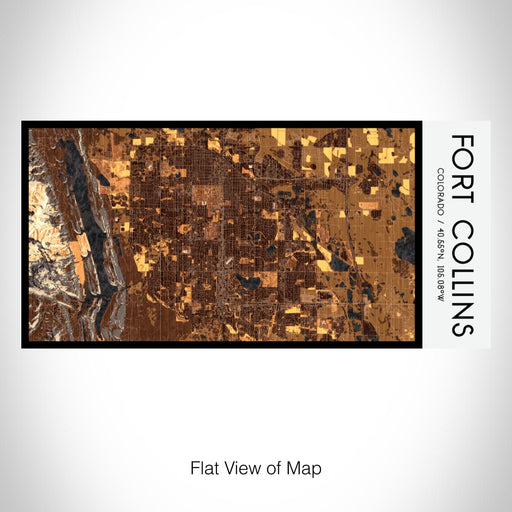 Rendered View of Fort Collins Colorado Map on 17oz Stainless Steel Insulated Bottle with printed ember style map