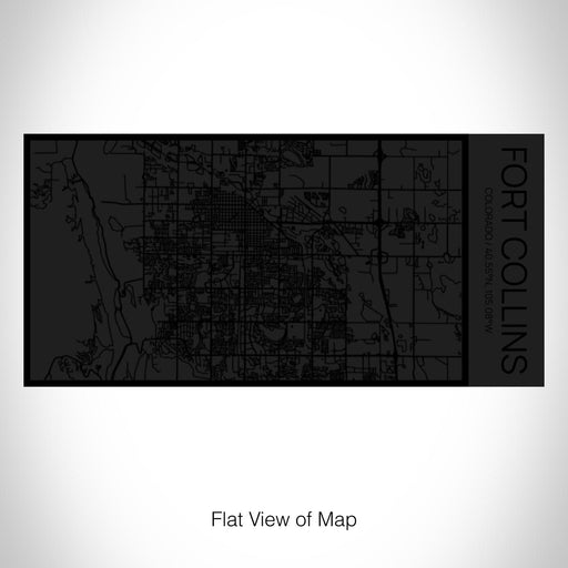 Rendered View of Fort Collins Colorado Map on 17oz Stainless Steel Insulated Cola Bottle in Stainless in Matte Black