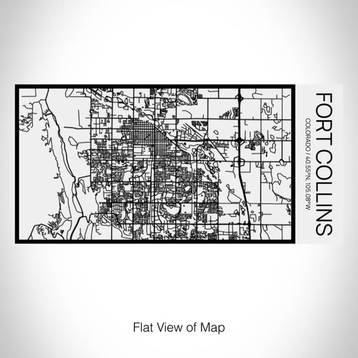 Rendered View of Fort Collins Colorado Map on 17oz Stainless Steel Insulated Cola Bottle in Stainless in Matte White