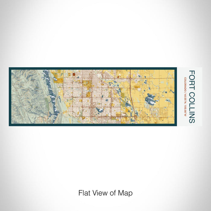 Rendered View of Fort Collins Colorado Map on 10oz Stainless Steel Insulated Cup in Woodblock with Sliding Lid