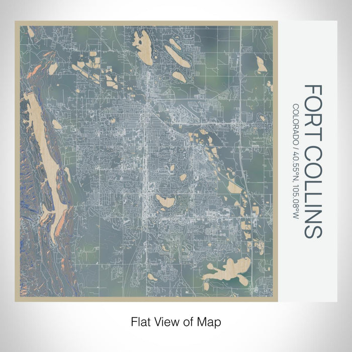 Rendered View of Fort Collins Colorado Map on 17oz Stainless Steel Insulated Tumbler in Afternoon Map Style