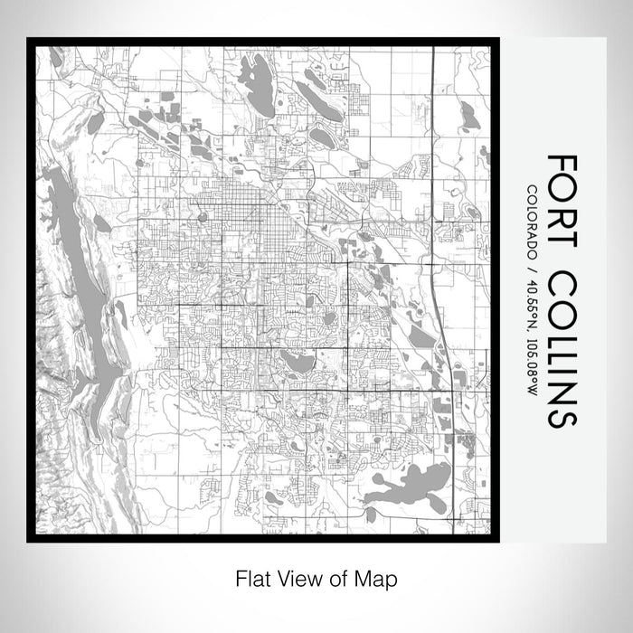 Rendered View of Fort Collins Colorado Map on 17oz Stainless Steel Insulated Tumbler in Classic Map Style