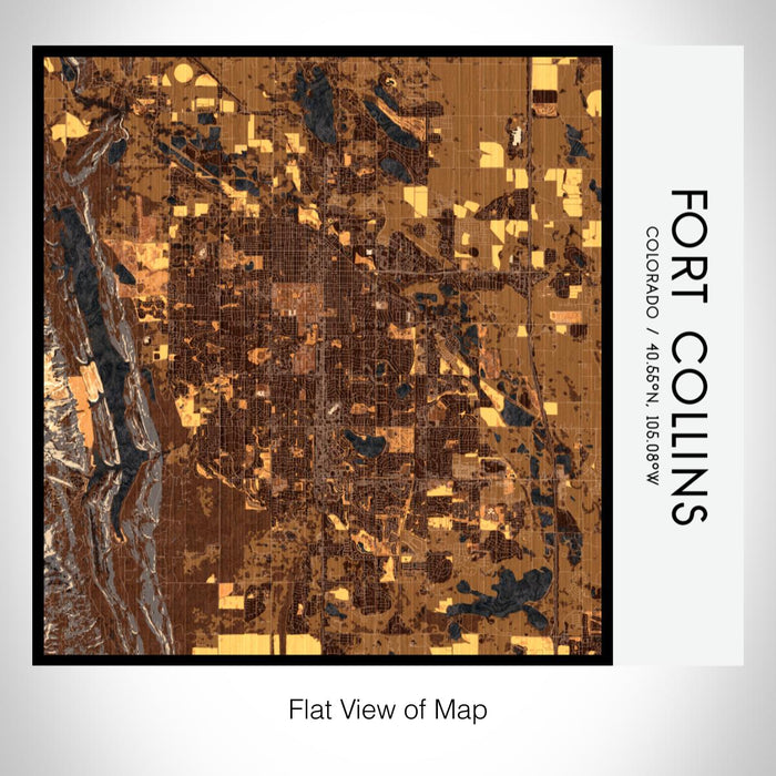 Rendered View of Fort Collins Colorado Map on 17oz Stainless Steel Insulated Tumbler in Ember Map Style
