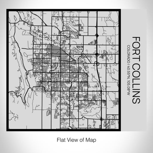 Rendered View of Fort Collins Colorado Map on 17oz Stainless Steel Insulated Tumbler in Tactile Lines with Succulent in Background