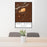 24x36 Fort Davis Texas Map Print Portrait Orientation in Ember Style Behind 2 Chairs Table and Potted Plant