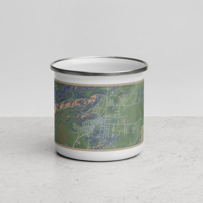 Front View Custom Fort Davis Texas Map Enamel Mug in Afternoon