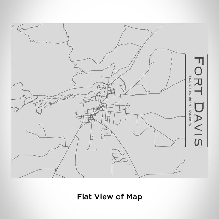 Rendered View of Fort Davis Texas Map Engraving on 20oz Stainless Steel Insulated Bottle with Bamboo Top