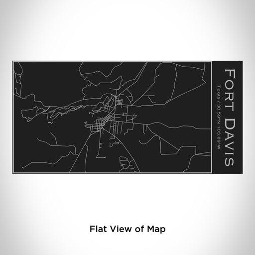 Rendered View of Fort Davis Texas Map Engraving on 17oz Stainless Steel Insulated Cola Bottle in Black