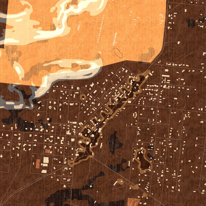 Fort Davis Texas Map Print in Ember Style Zoomed In Close Up Showing Details