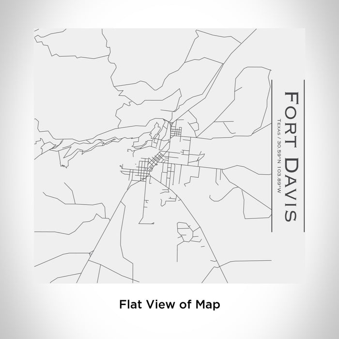 Rendered View of Fort Davis Texas Map Engraving on 17oz Stainless Steel Insulated Tumbler in White