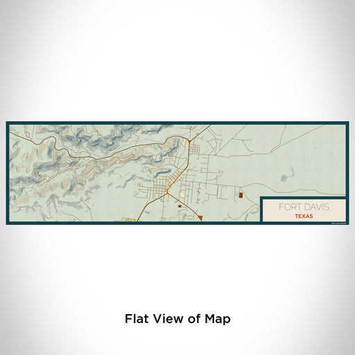 Flat View of Map Custom Fort Davis Texas Map Enamel Mug in Woodblock
