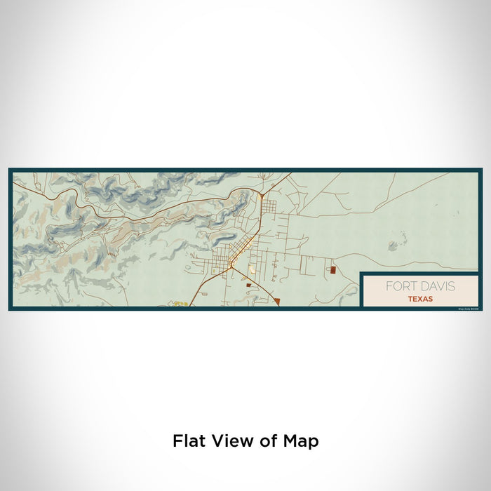 Flat View of Map Custom Fort Davis Texas Map Enamel Mug in Woodblock