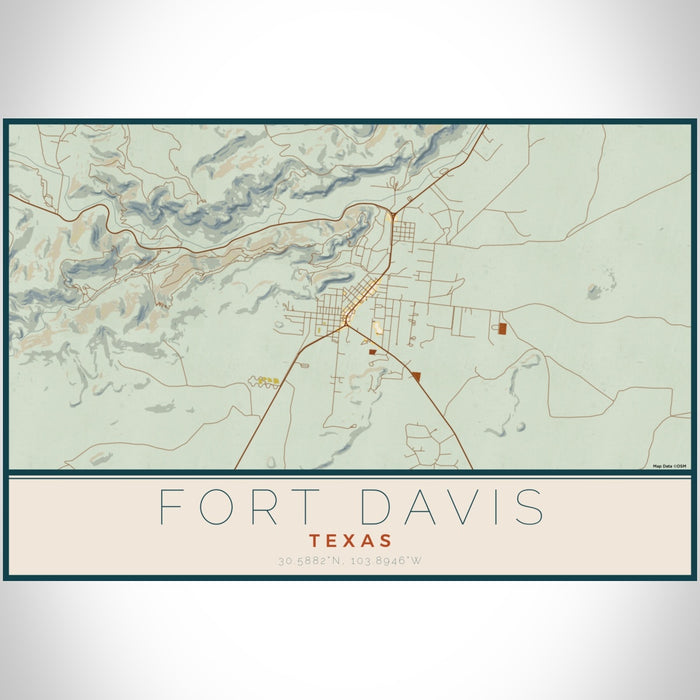 Davis Ranch Nd Map Fort Davis - Texas Map Print in Woodblock — JACE Maps