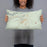 Person holding 20x12 Custom Fort Davis Texas Map Throw Pillow in Woodblock