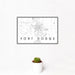 12x18 Fort Dodge Iowa Map Print Landscape Orientation in Classic Style With Small Cactus Plant in White Planter