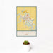 12x18 Fort Dodge Iowa Map Print Portrait Orientation in Woodblock Style With Small Cactus Plant in White Planter
