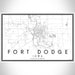 Fort Dodge Iowa Map Print Landscape Orientation in Classic Style With Shaded Background