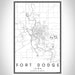 Fort Dodge Iowa Map Print Portrait Orientation in Classic Style With Shaded Background