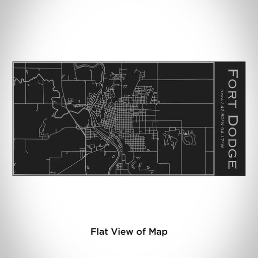 Rendered View of Fort Dodge Iowa Map Engraving on 17oz Stainless Steel Insulated Cola Bottle in Black