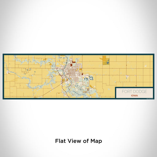 Flat View of Map Custom Fort Dodge Iowa Map Enamel Mug in Woodblock