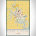 Fort Dodge Iowa Map Print Portrait Orientation in Woodblock Style With Shaded Background