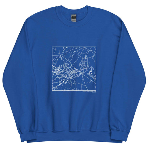 Fort Drum New York  Map Unisex Crewneck Sweater with City inscription in Royal Blue