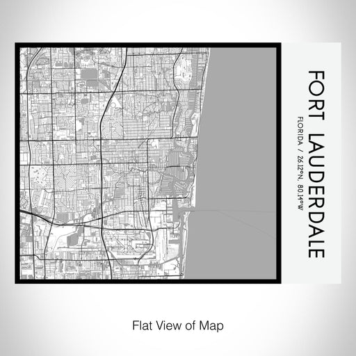Rendered View of Fort Lauderdale Florida Map on 20oz Stainless Steel Insulated Bottle with Bamboo Top with printed classic style map