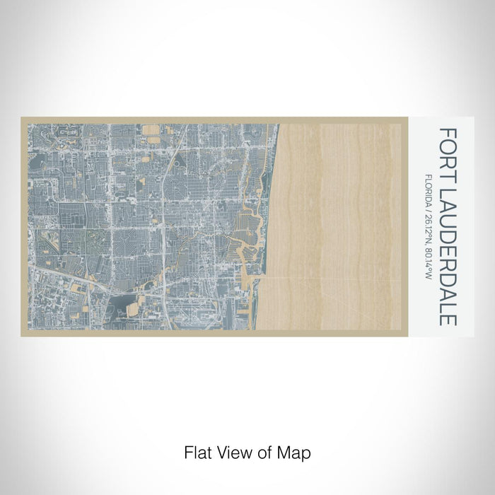 Rendered View of Fort Lauderdale Florida Map on 17oz Stainless Steel Insulated Bottle with printed afternoon style map