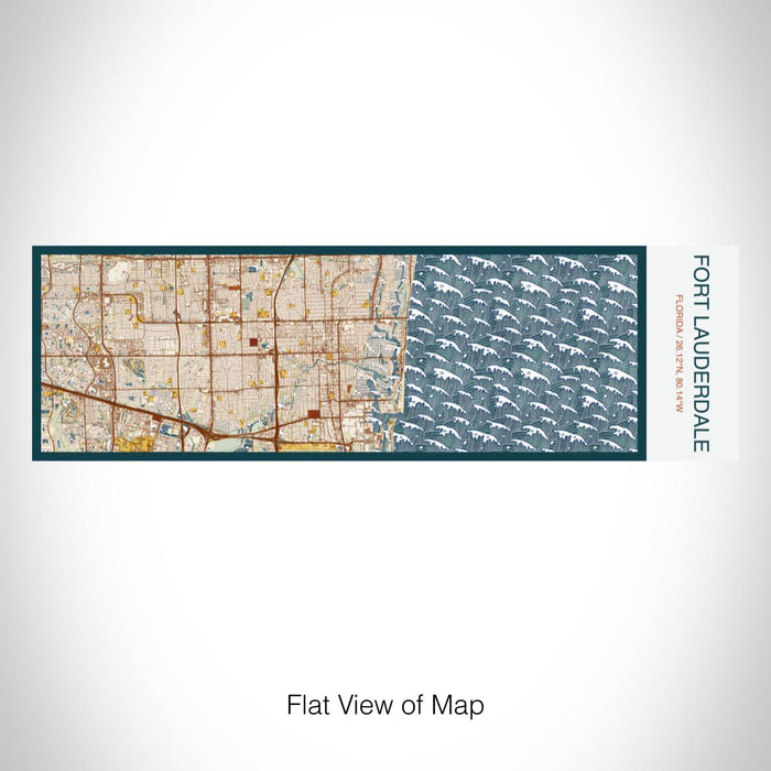 Rendered View of Fort Lauderdale Florida Map on 10oz Stainless Steel Insulated Cup in Woodblock with Sliding Lid