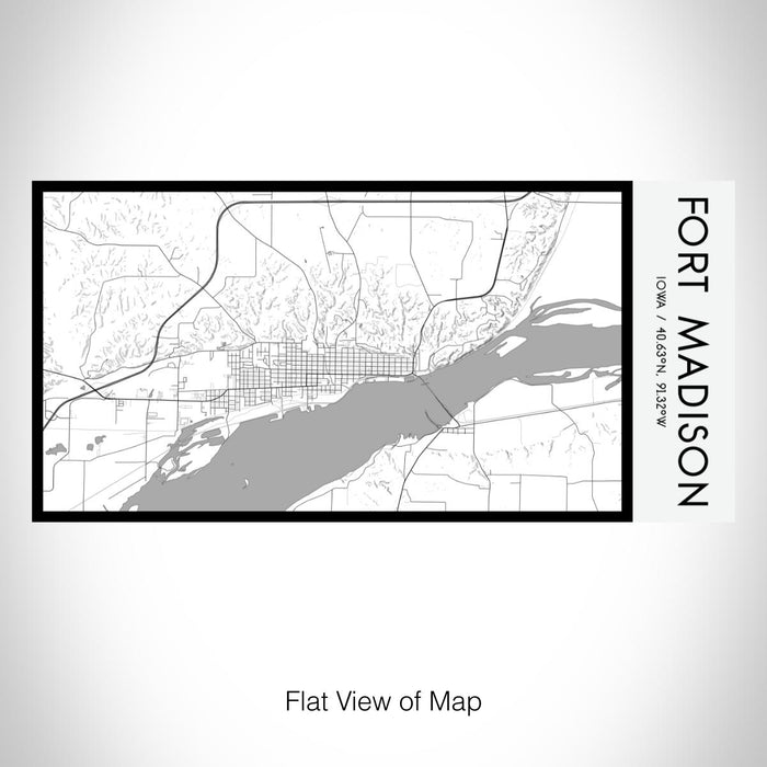Rendered View of Fort Madison Iowa Map on 17oz Stainless Steel Insulated Bottle with printed classic style map