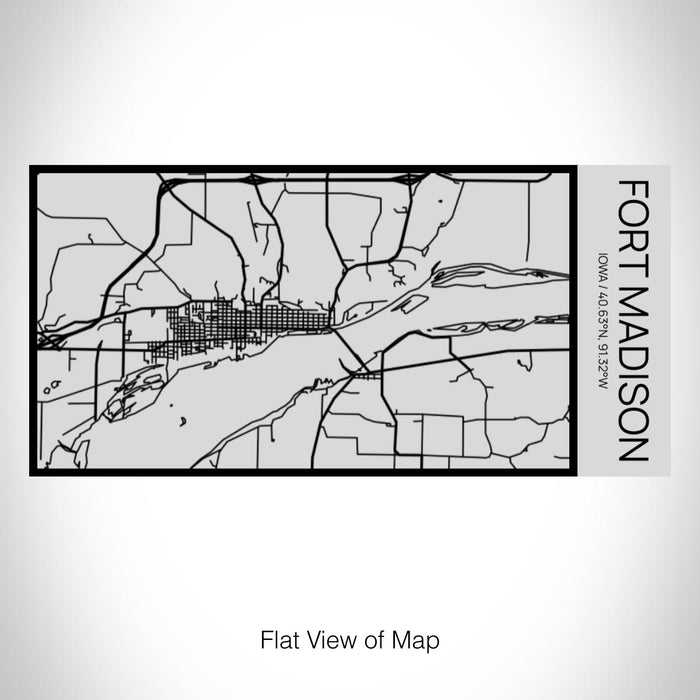 Rendered View of Fort Madison Iowa Map on 17oz Stainless Steel Insulated Cola Bottle in Stainless