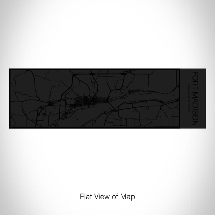 Rendered View of Fort Madison Iowa Map on 10oz Stainless Steel Insulated Cup in Matte Black with Sliding Lid