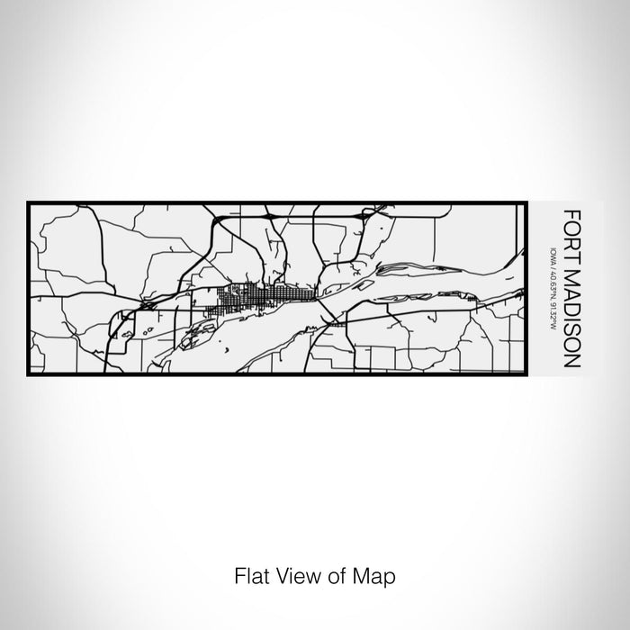 Rendered View of Fort Madison Iowa Map on 10oz Stainless Steel Insulated Cup in Matte White with Sliding Lid