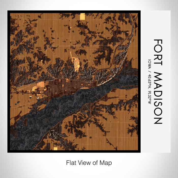 Rendered View of Fort Madison Iowa Map on 17oz Stainless Steel Insulated Tumbler in Ember Map Style